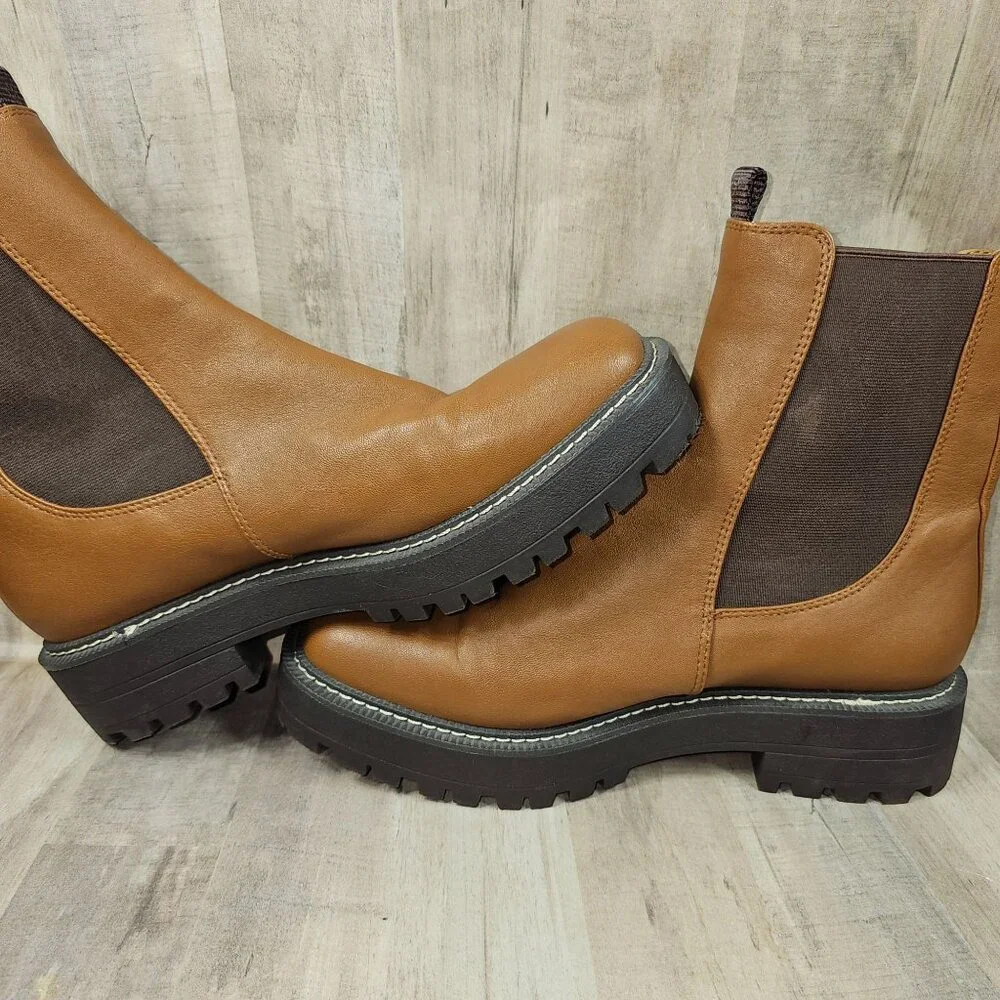 Sam Edelman Laguna Womans Size 9.5M Lug Sole Chelsea Leather Boots Booties - Picture 6 of 8